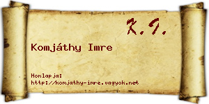 Komjáthy Imre névjegykártya